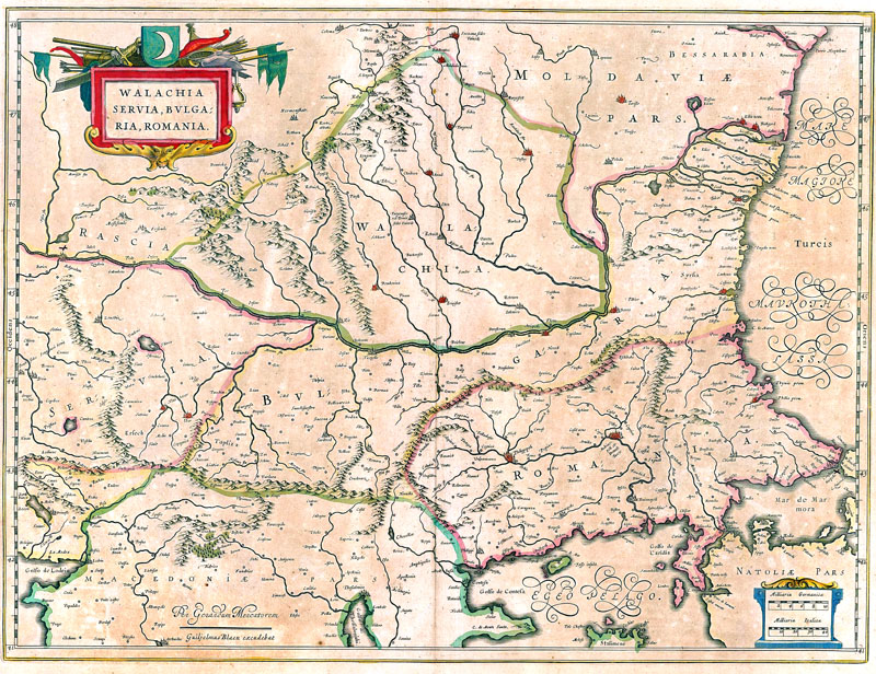 Walachia Bulgarije-Roemenië 1645 Willem Blaeu